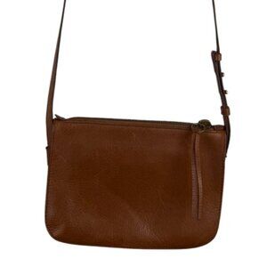 Madewell Brown Leather Crossbody Zipper Bag